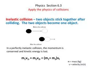 Physics Section 6.3 Apply the physics of collisions