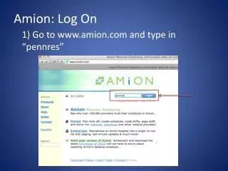 Amion : Log On