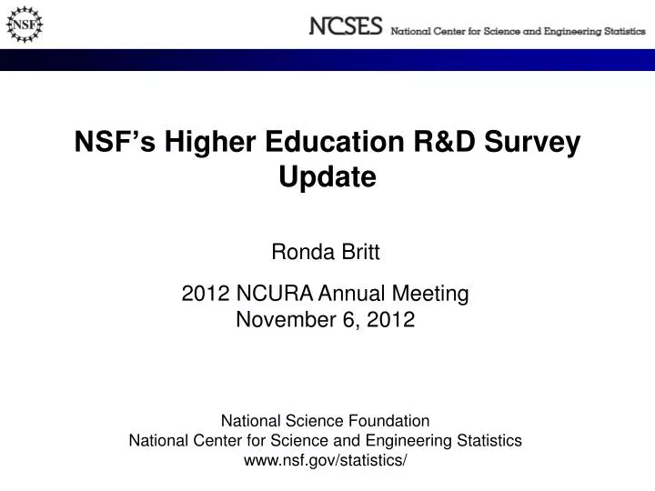 nsf s higher education r d survey update