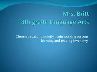 mrs britt 8th grade language arts