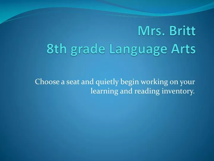 mrs britt 8th grade language arts