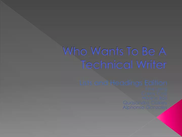 who wants to be a technical writer