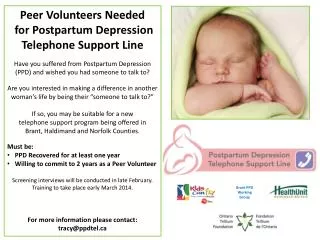 Peer Volunteers Needed for Postpartum Depression Telephone Support Line