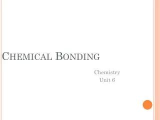 chemical bonding