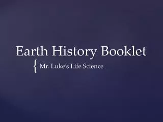 Earth History Booklet