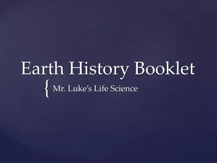 earth history booklet