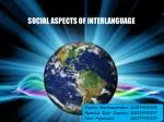 SOCIAL ASPECTS OF INTERLANGUAGE - slide 1