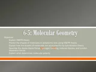 6-5: Molecular Geometry