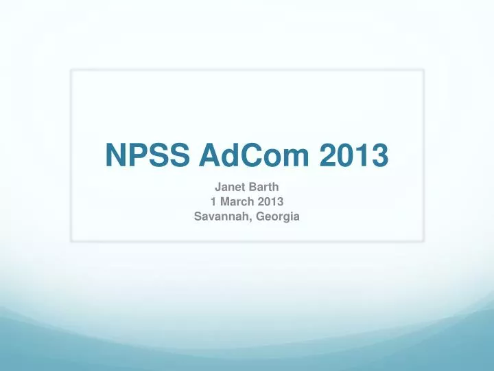 npss adcom 2013