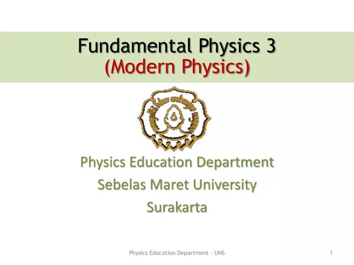physics education department sebelas maret university surakarta