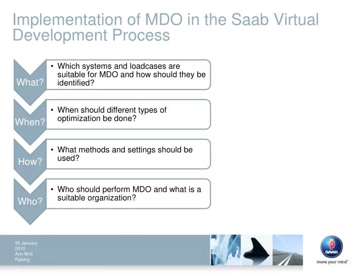 implementation of mdo in the saab virtual development process