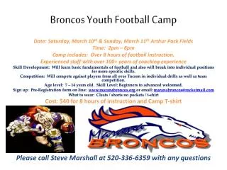 Broncos Youth Football Camp