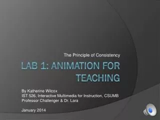 Lab 1: Animation for teaching