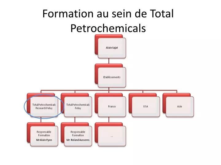 formation au sein de total petrochemicals