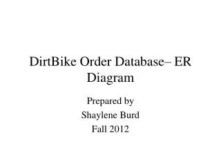 dirtbike order database er diagram