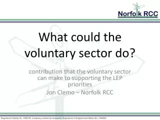 What could the voluntary sector do?