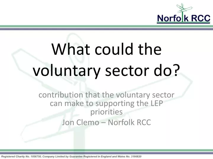 what could the voluntary sector do