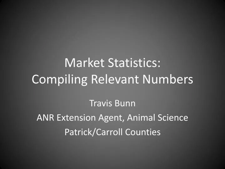 market statistics compiling relevant numbers