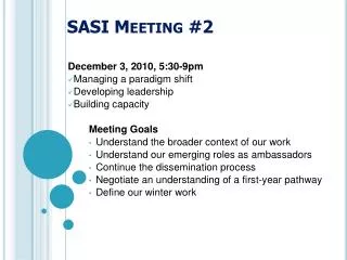 SASI Meeting #2