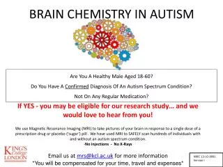 BRAIN CHEMISTRY IN AUTISM