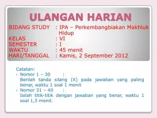 ulangan harian