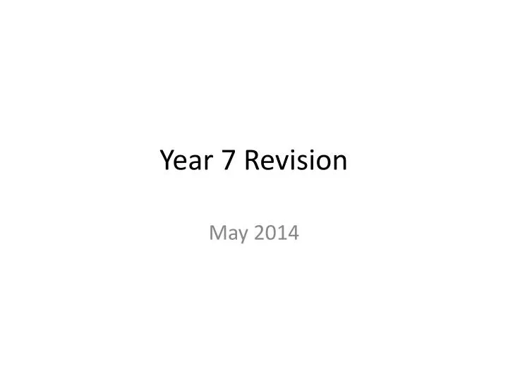 year 7 revision
