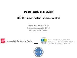 Digital Society and Security BES 14 : Human factors in border control