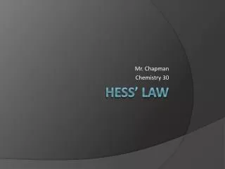 mr chapman chemistry 30