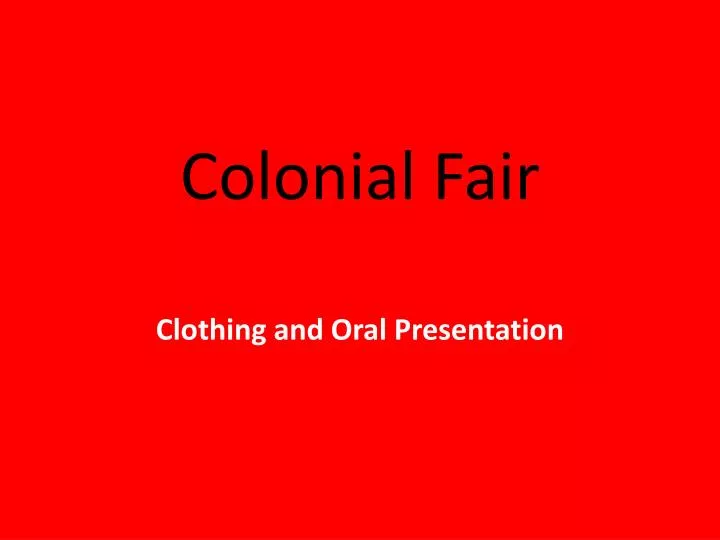 colonial fair