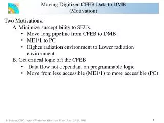 Moving Digitized CFEB Data to DMB (Motivation)