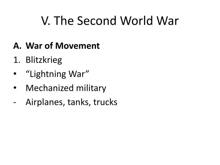 v the second world war