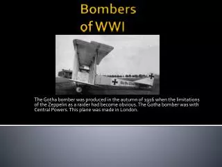 Bombers of WWI