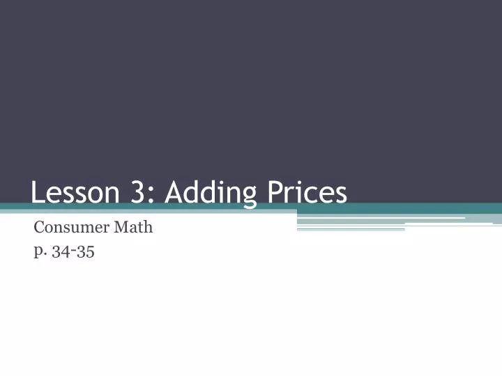 lesson 3 adding prices