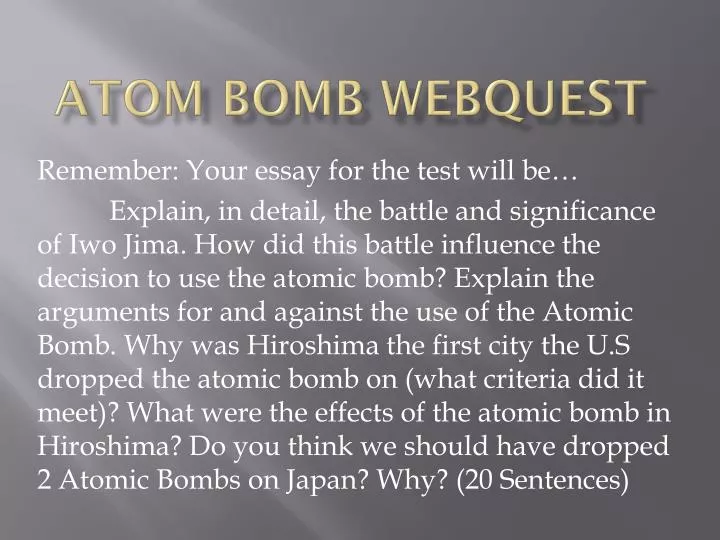 atom bomb webquest