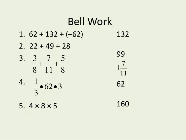 bell work