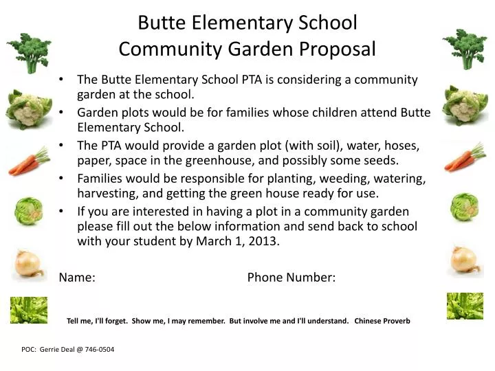 butte elementary school community garden proposal