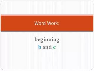 word work