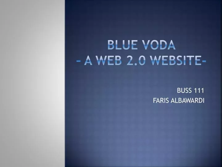 blue voda a web 2 0 website