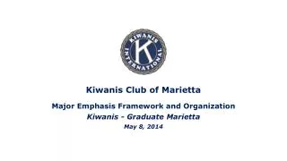 Kiwanis Club of Marietta Major Emphasis Framework and Organization Kiwanis - Graduate Marietta