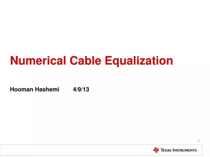 numerical cable equalization