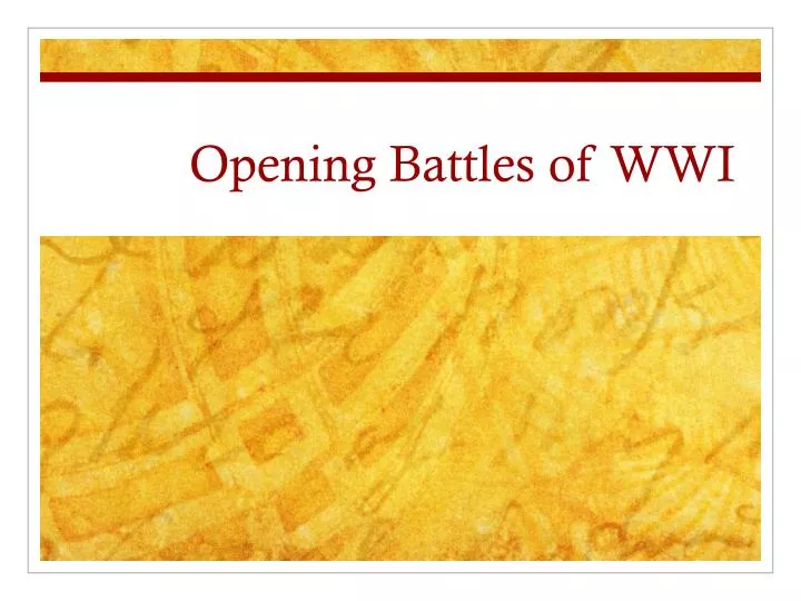 opening battles of wwi