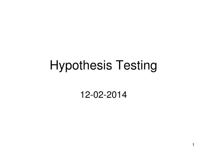 hypothesis testing