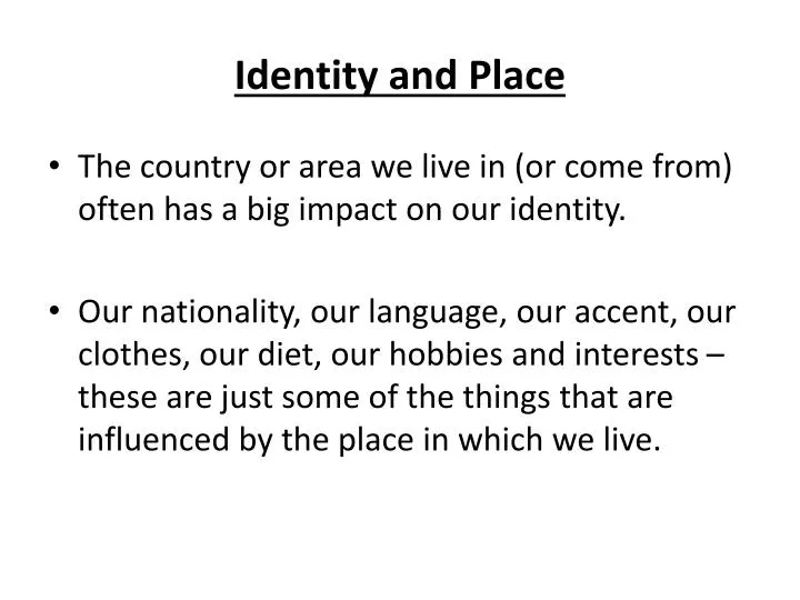 identity and place