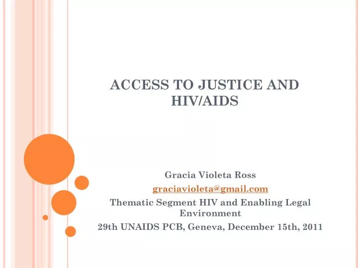 access to justice and hiv aids