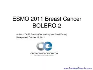 ESMO 2011 Breast Cancer BOLERO-2