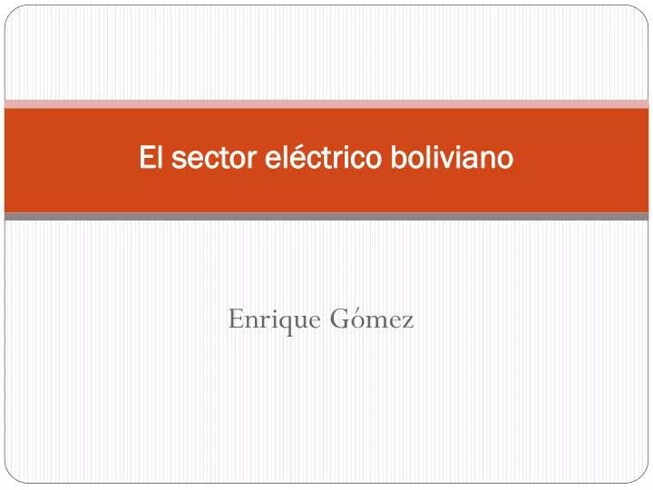 el sector el ctrico boliviano