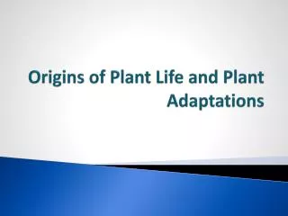 origins of plant life and plant adaptations