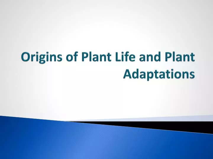 origins of plant life and plant adaptations