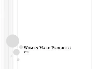 Women Make Progress