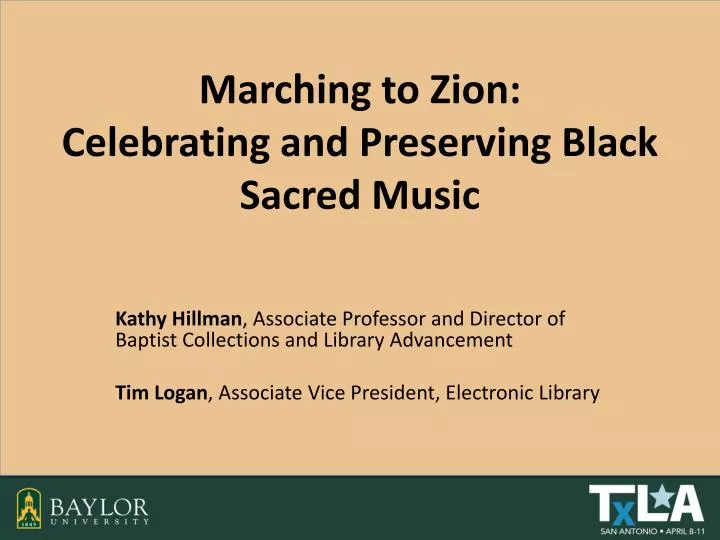 marching to zion celebrating and preserving black sacred music